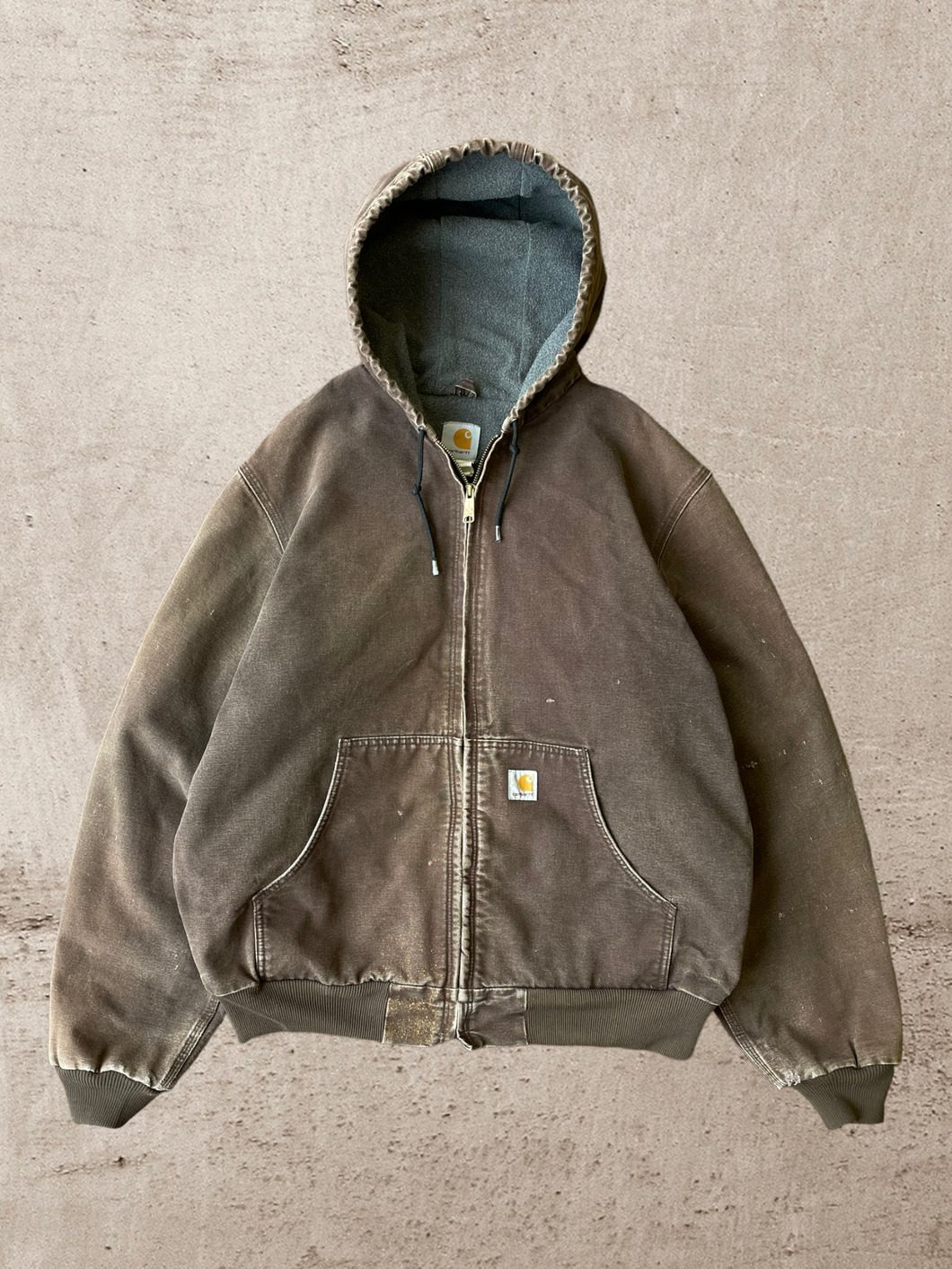 Vintage Carhartt Fleece Lined Hooded Jacket - Large