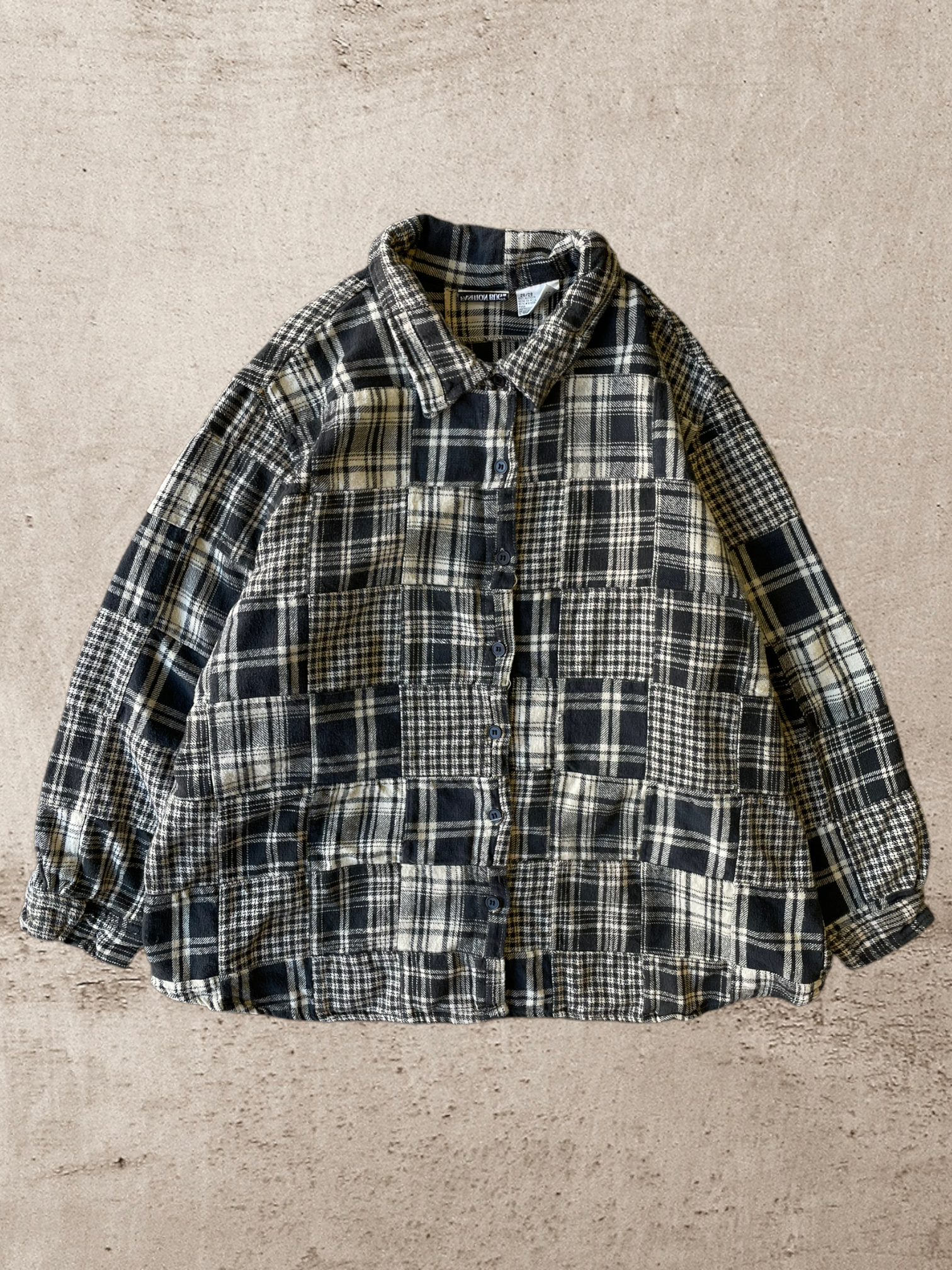 90s Patchwork Cut n Sew Flannel - X-Large