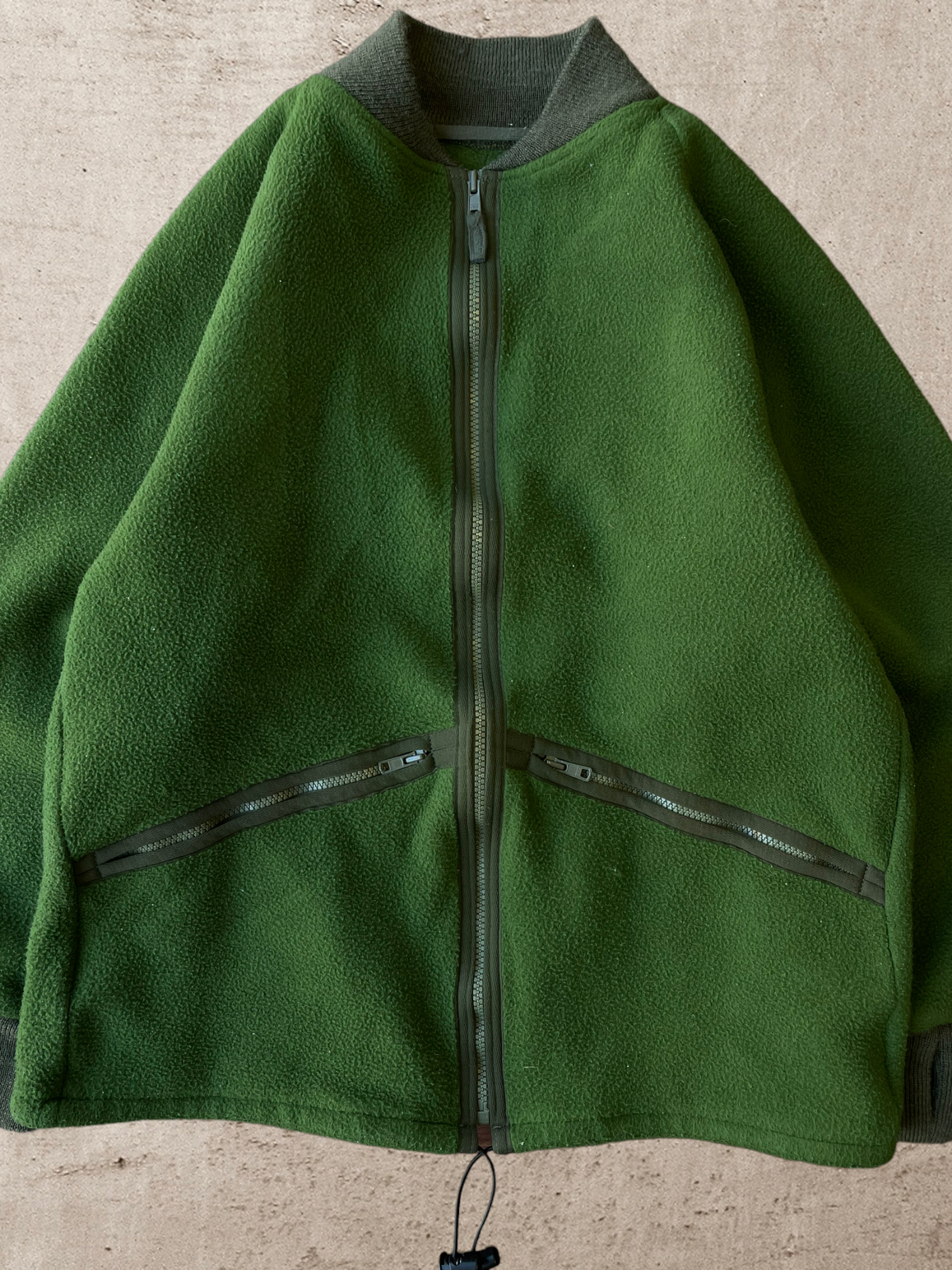 Vintage Green Zip up Fleece - Medium