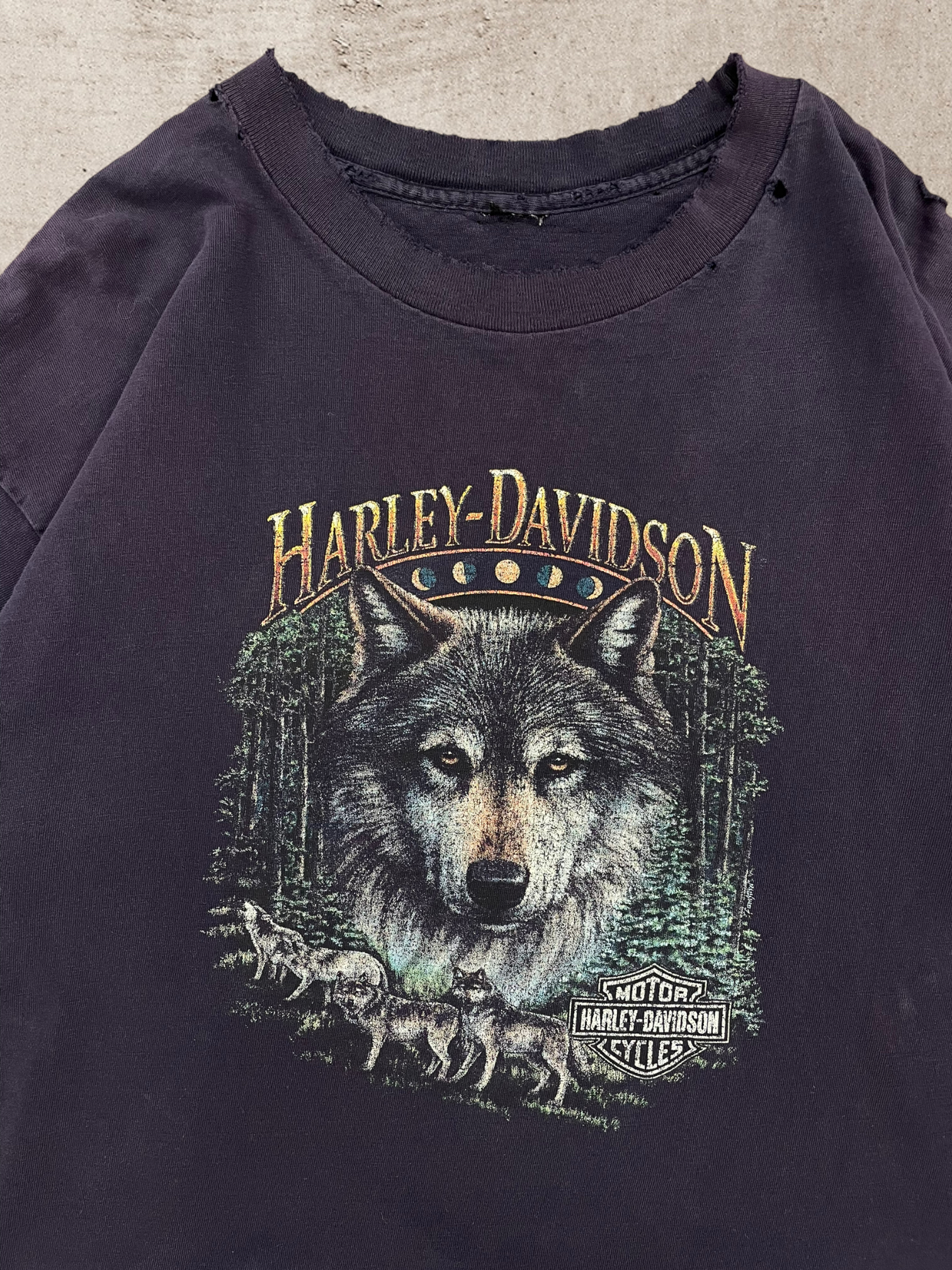 90s Harley Davidson Distressed T-Shirt - XL