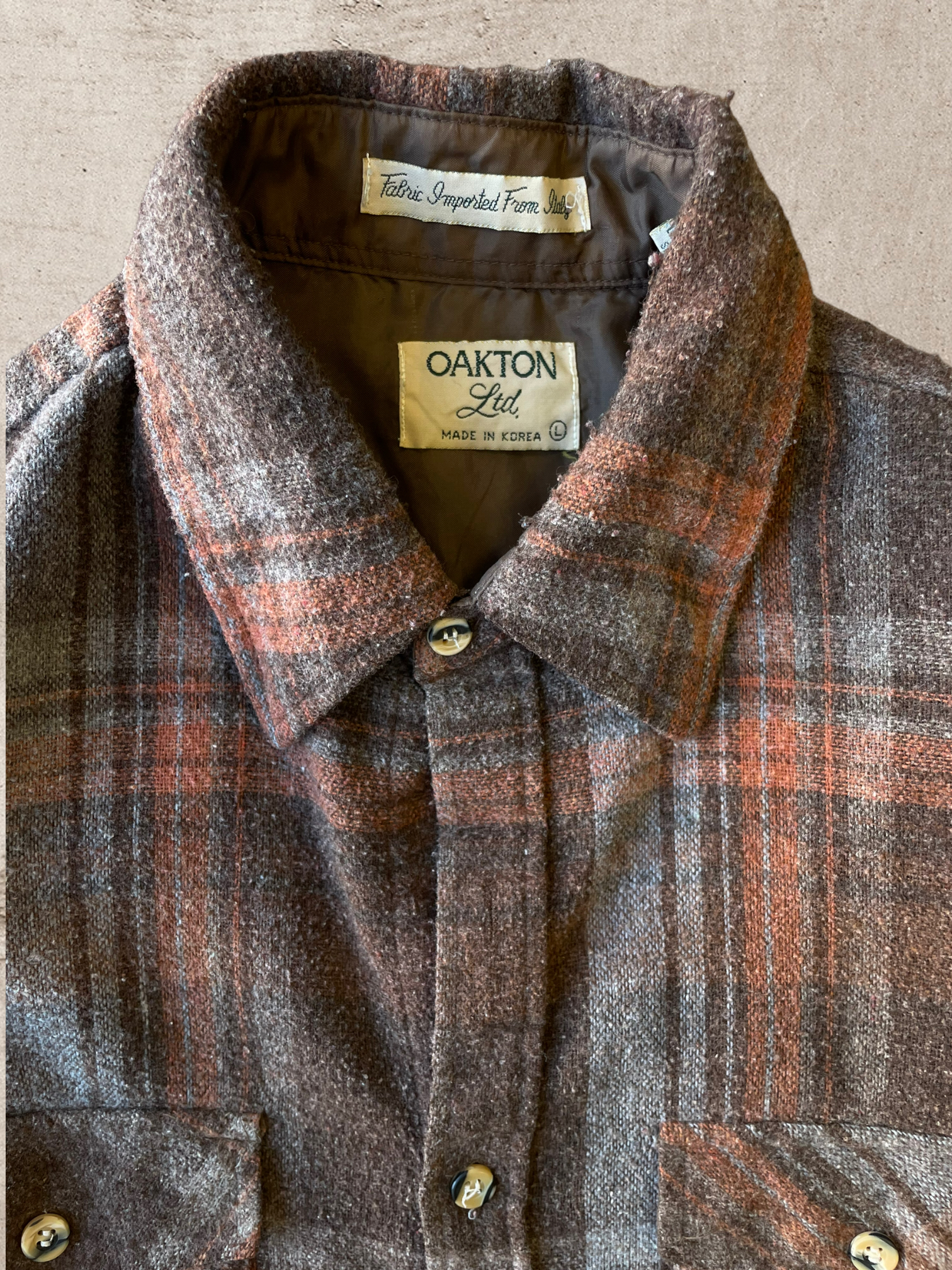 90s Oakton Wool Flannel - Large