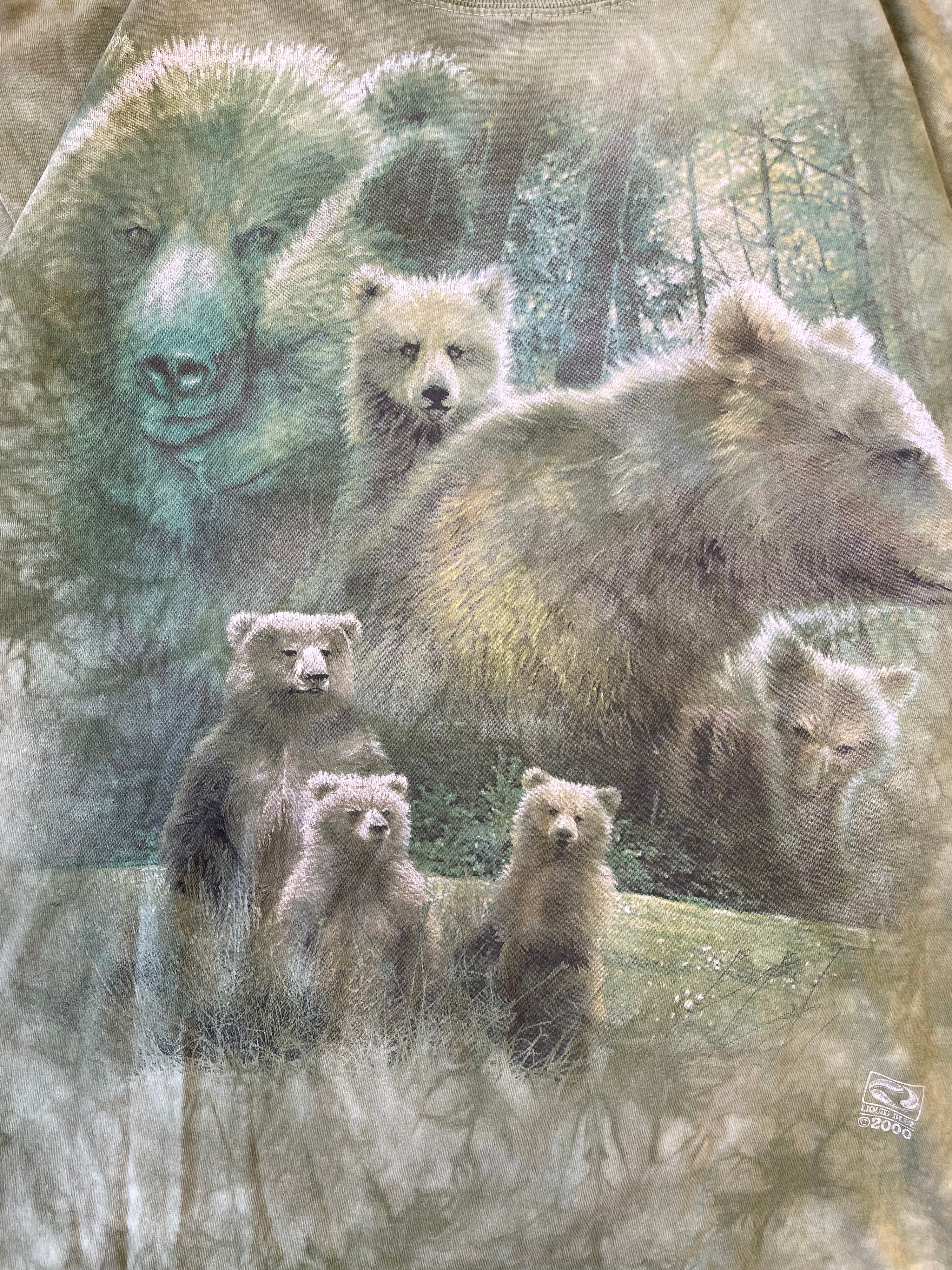 90s Liquid Blue Nature Bear T-Shirt - XL