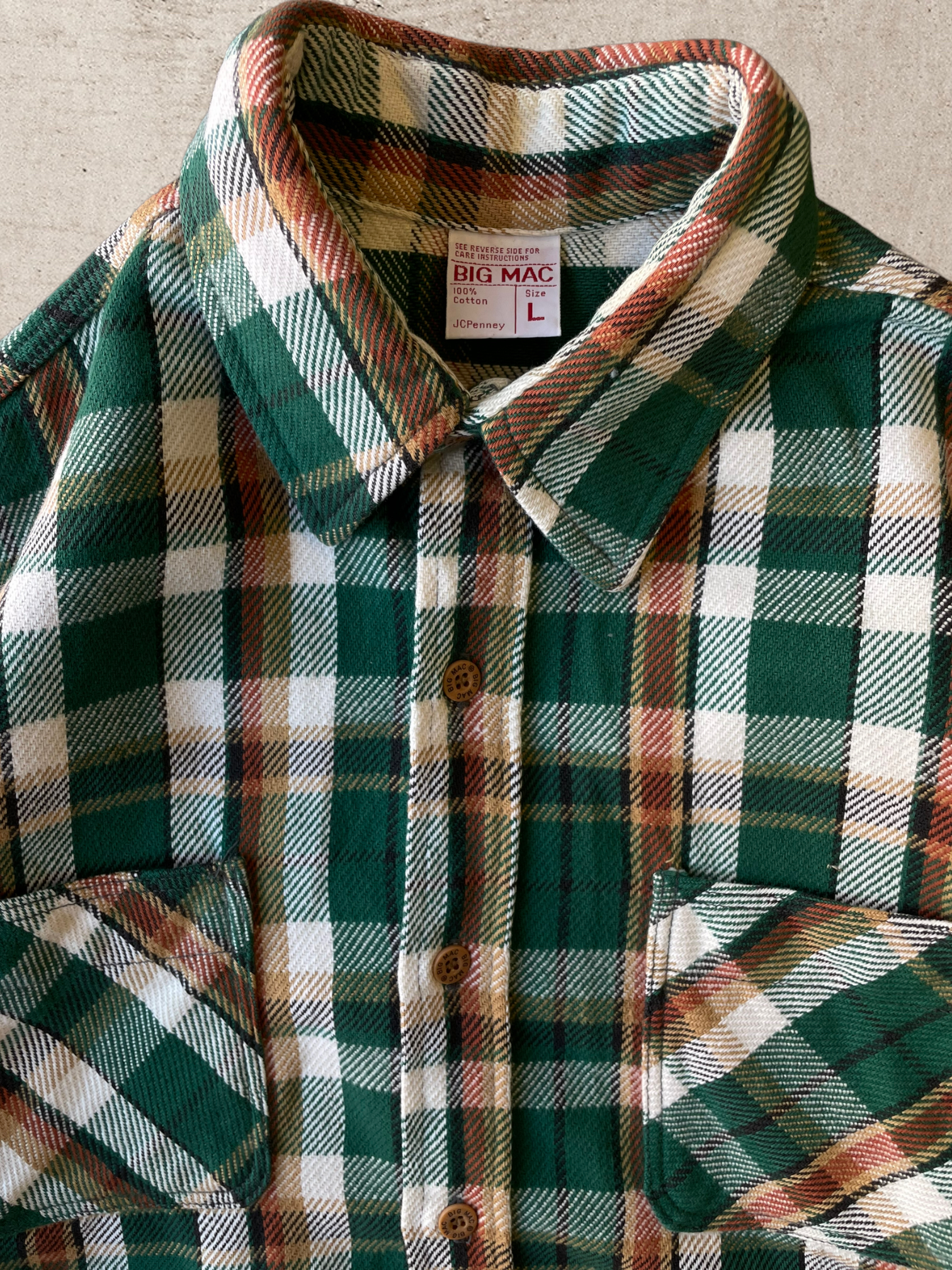 80s Big Mac Green Flannel - Large