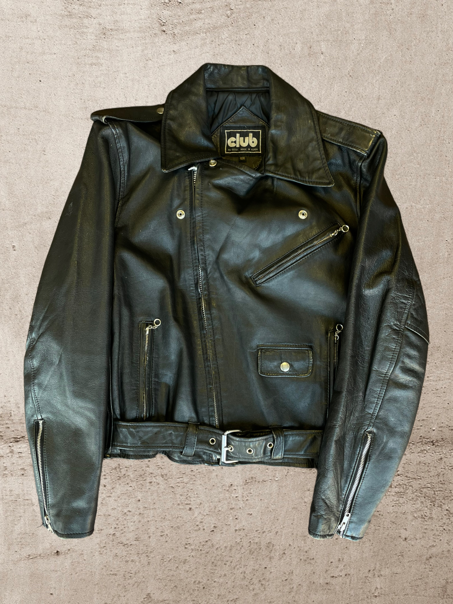 80s Harley Davidson Moto Leather Jacket - Large
