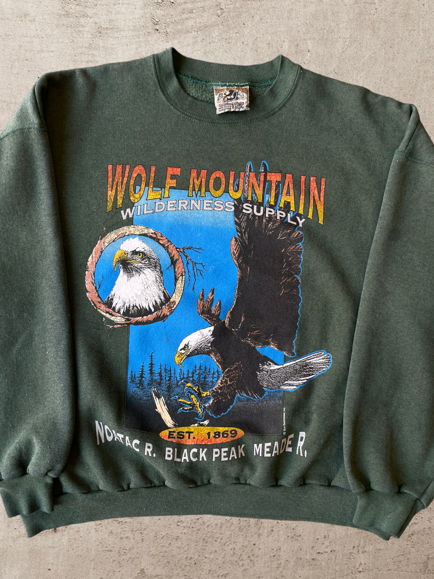 90s Wolf Mountain Nature Crewneck - XL
