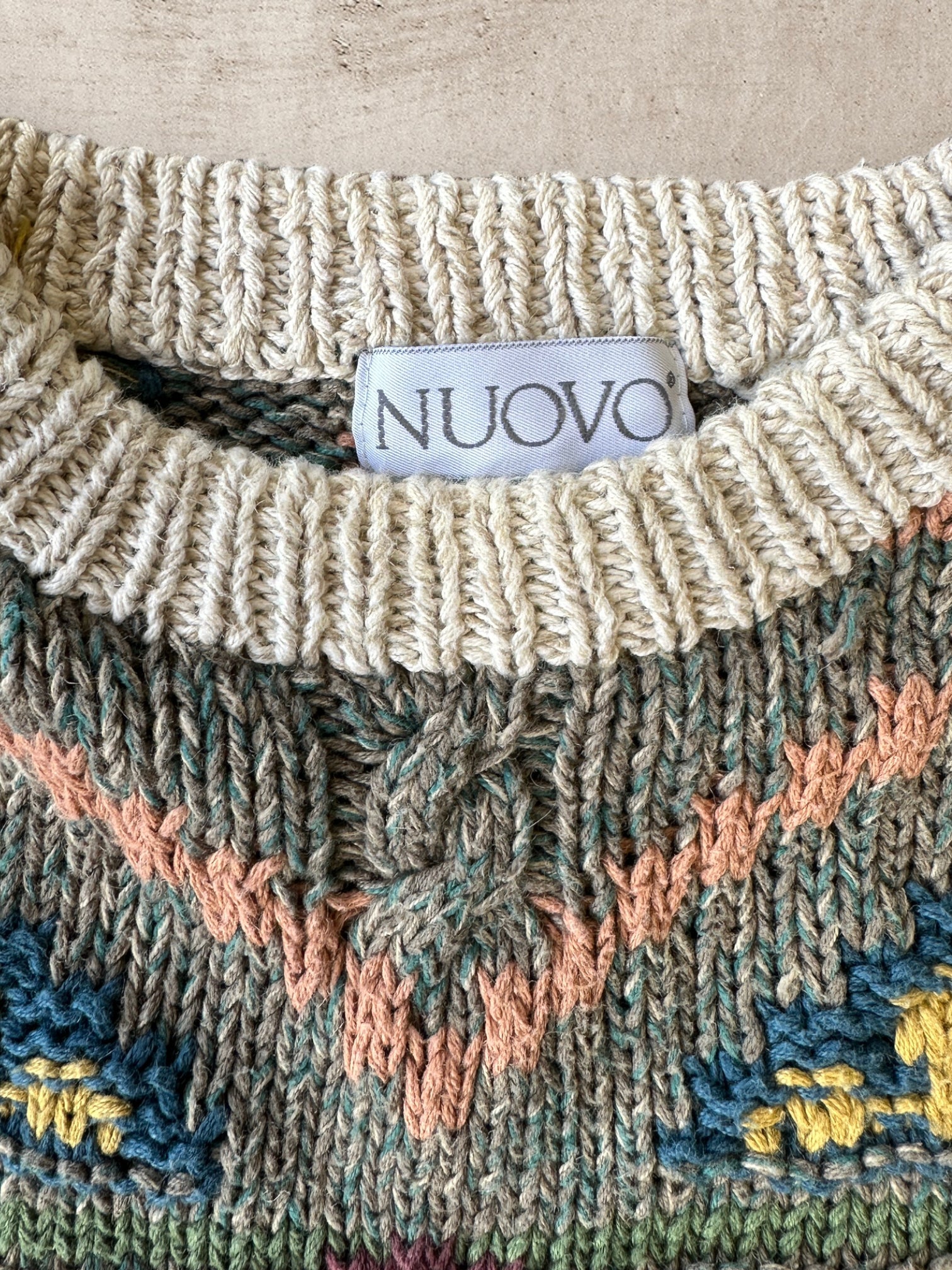 90s Novo Multicolor Knit Sweater - XL