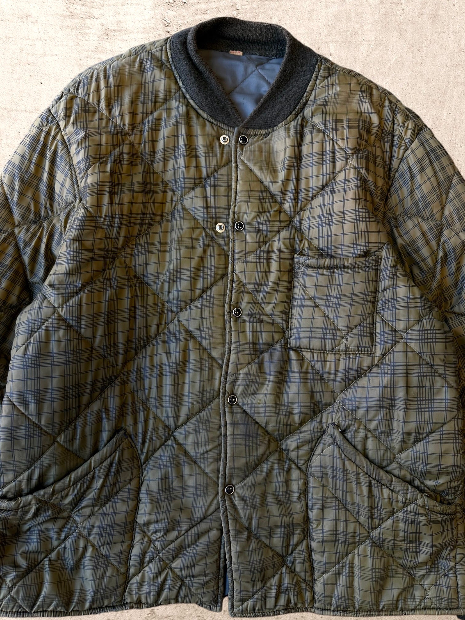 1970s Quilted Bomber Jacket - Large